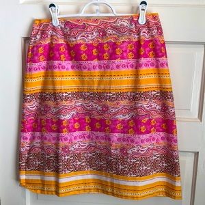 Floral stripe patterned vibrant skirt Tribal